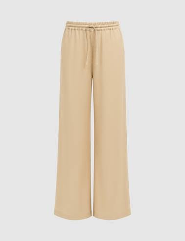 Bej Loose Fit Kanvas Pantolon