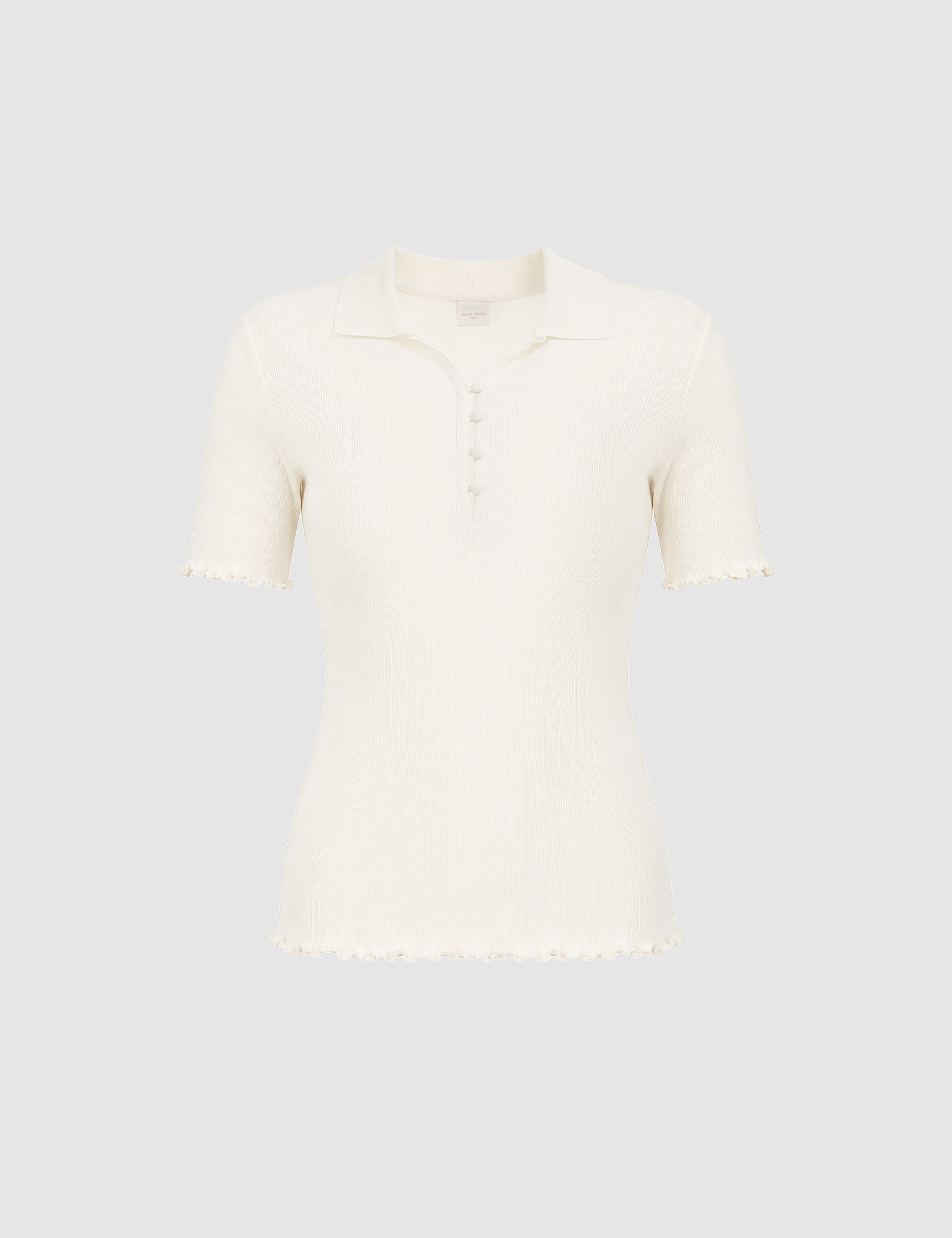 Ekru Slim Fit Polo Yaka Tişört
