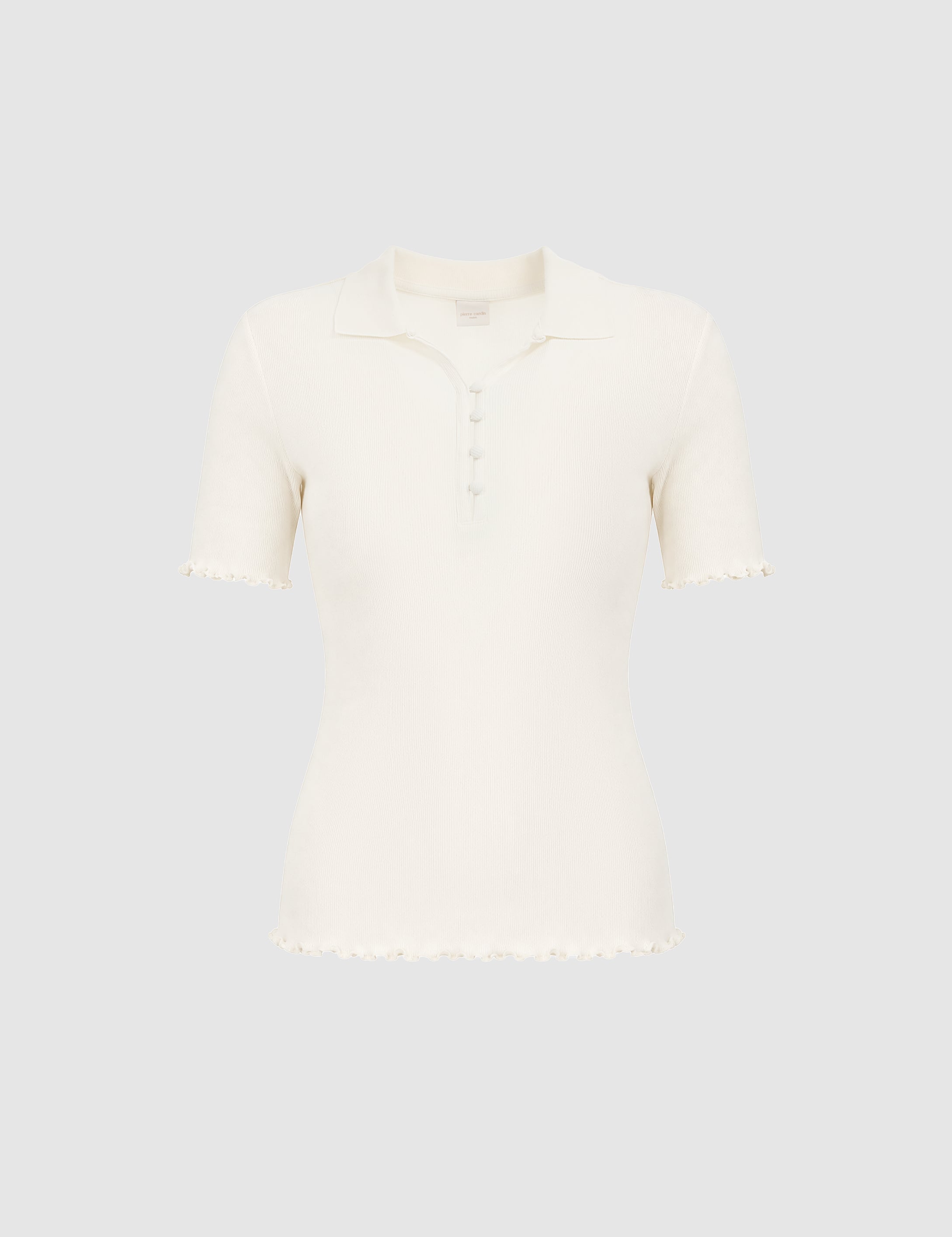 Ekru Slim Fit Polo Yaka Tişört