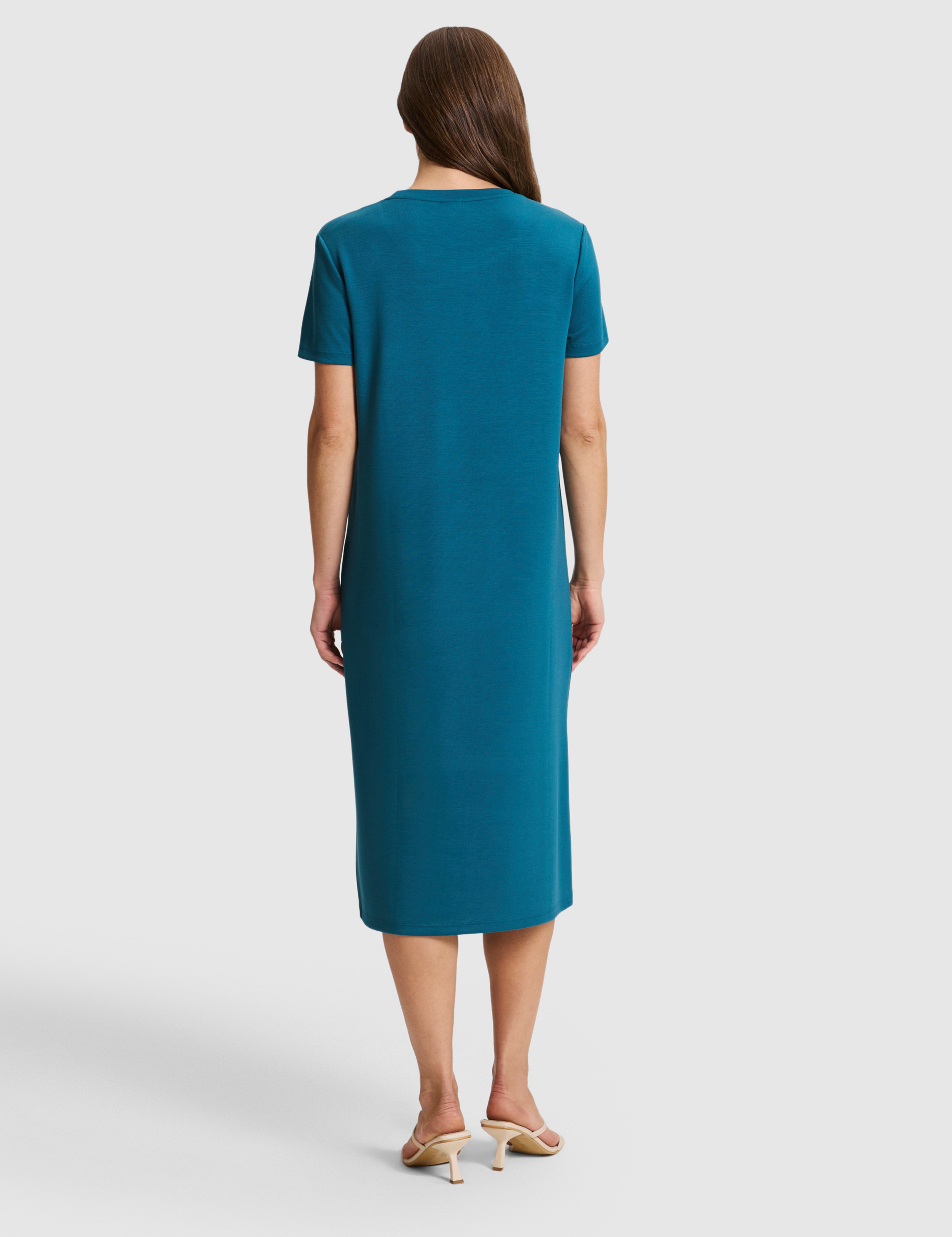 Koyu Yeşil Regular Fit Örme Elbise - Image 5