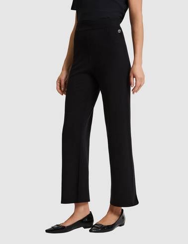Siyah Loose Fit Triko Pantolon
