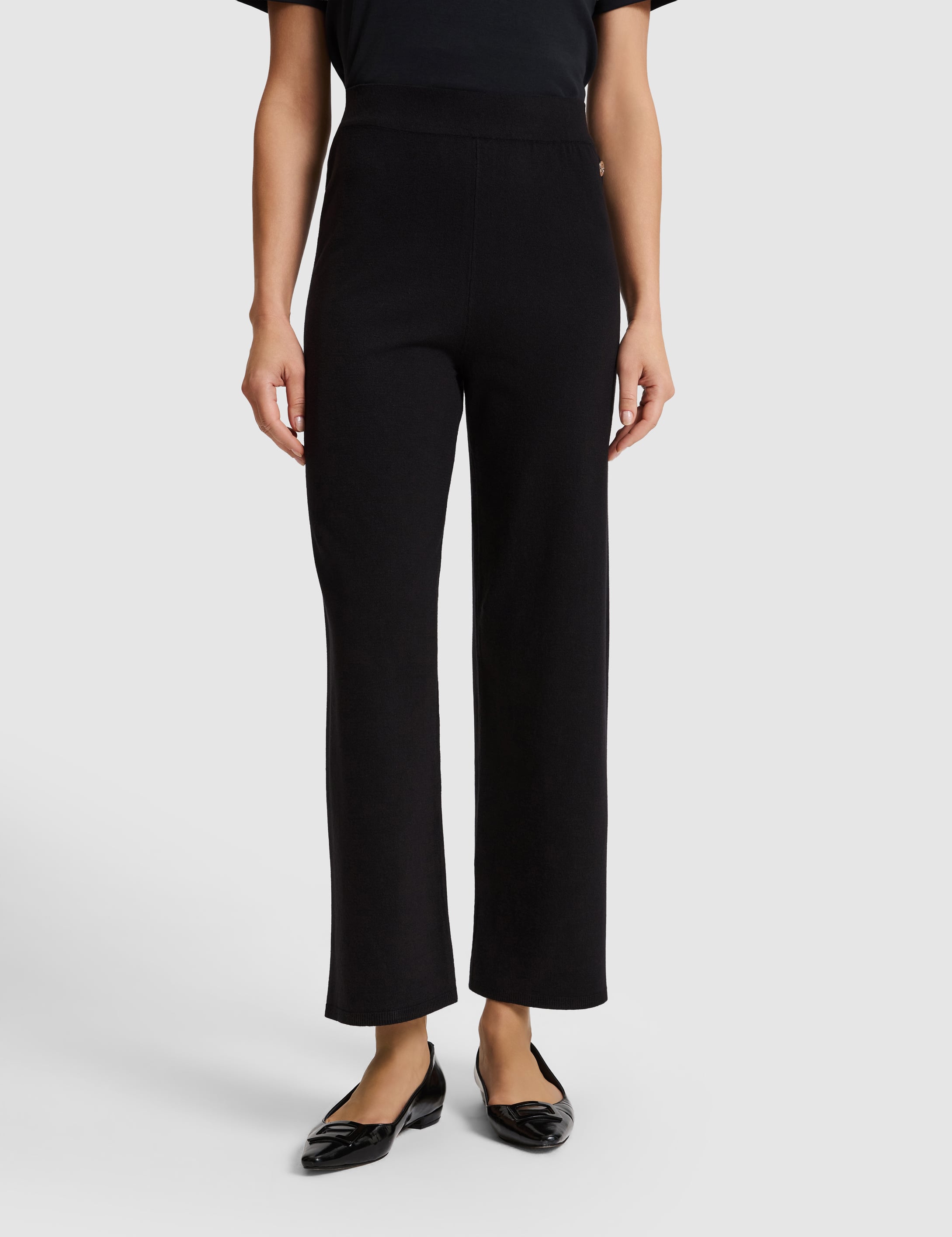 Siyah Loose Fit Triko Pantolon - 50331312011