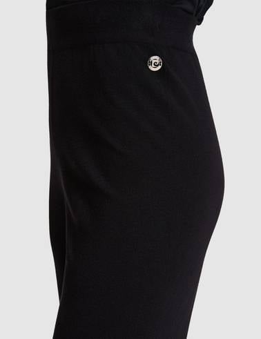 Siyah Loose Fit Triko Pantolon