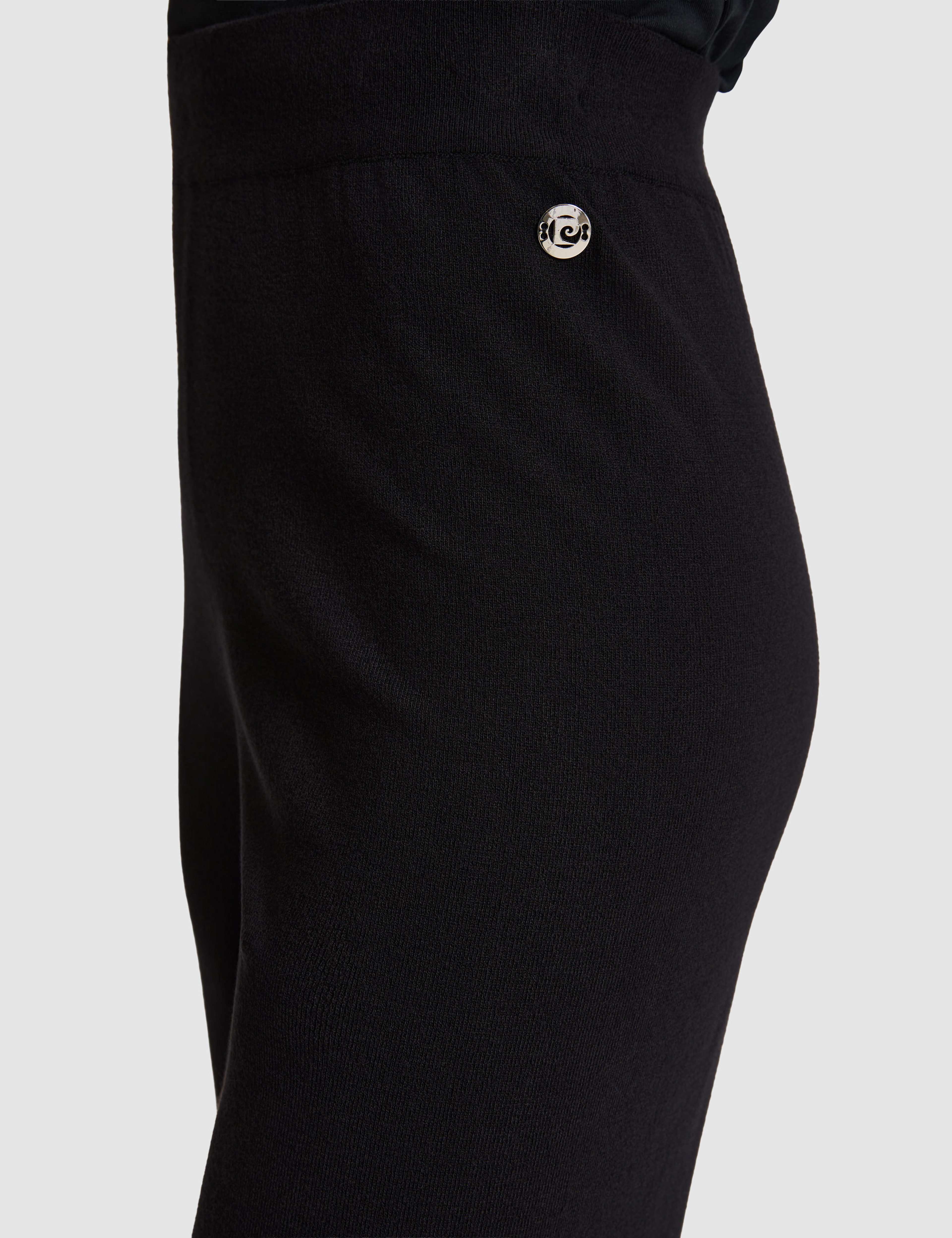 Siyah Loose Fit Triko Pantolon - Image 6