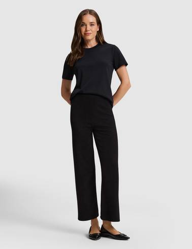 Siyah Loose Fit Triko Pantolon