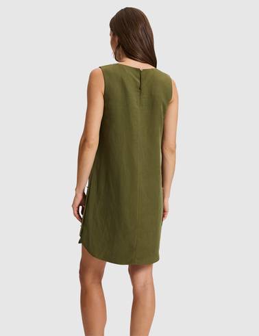Haki Comfort Fit Dokuma Elbise