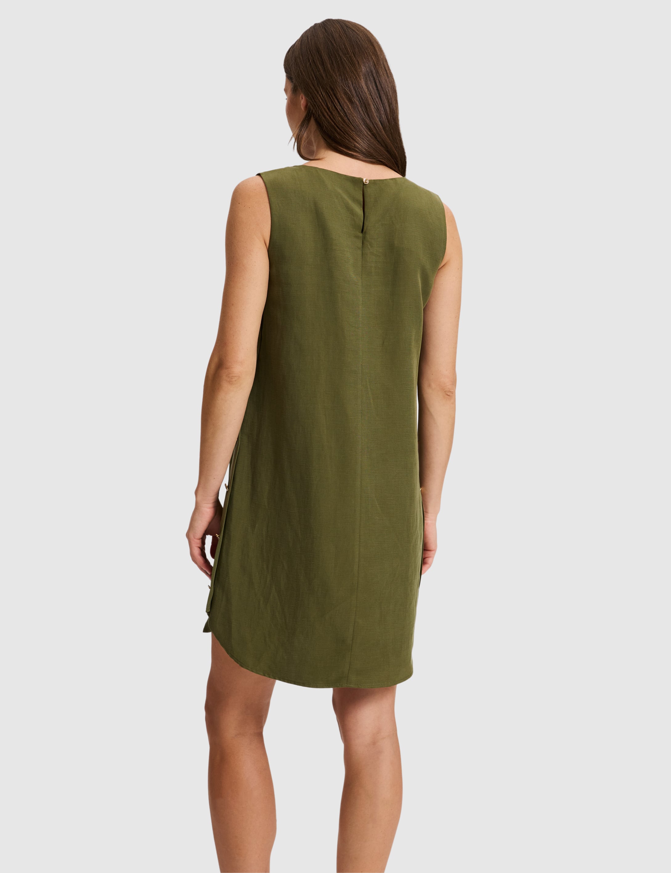 Haki Comfort Fit Dokuma Elbise - Image 5