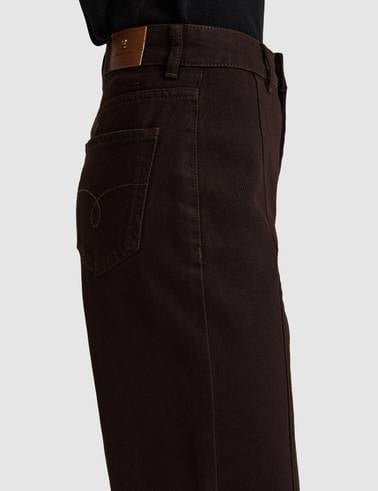 Kahverengi BARREL FIT Jean Pantolon
