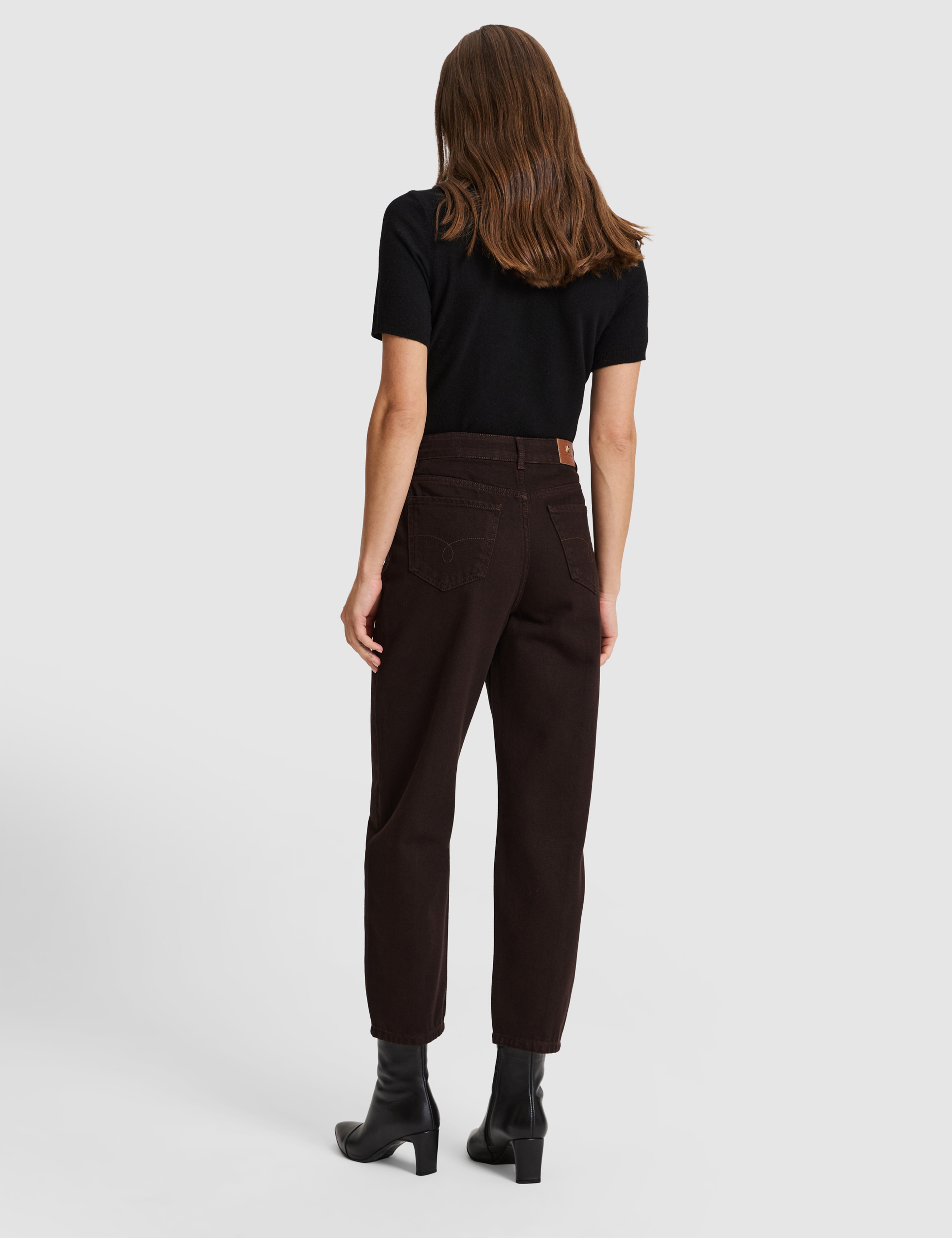 Kahverengi BARREL FIT Jean Pantolon - Image 5