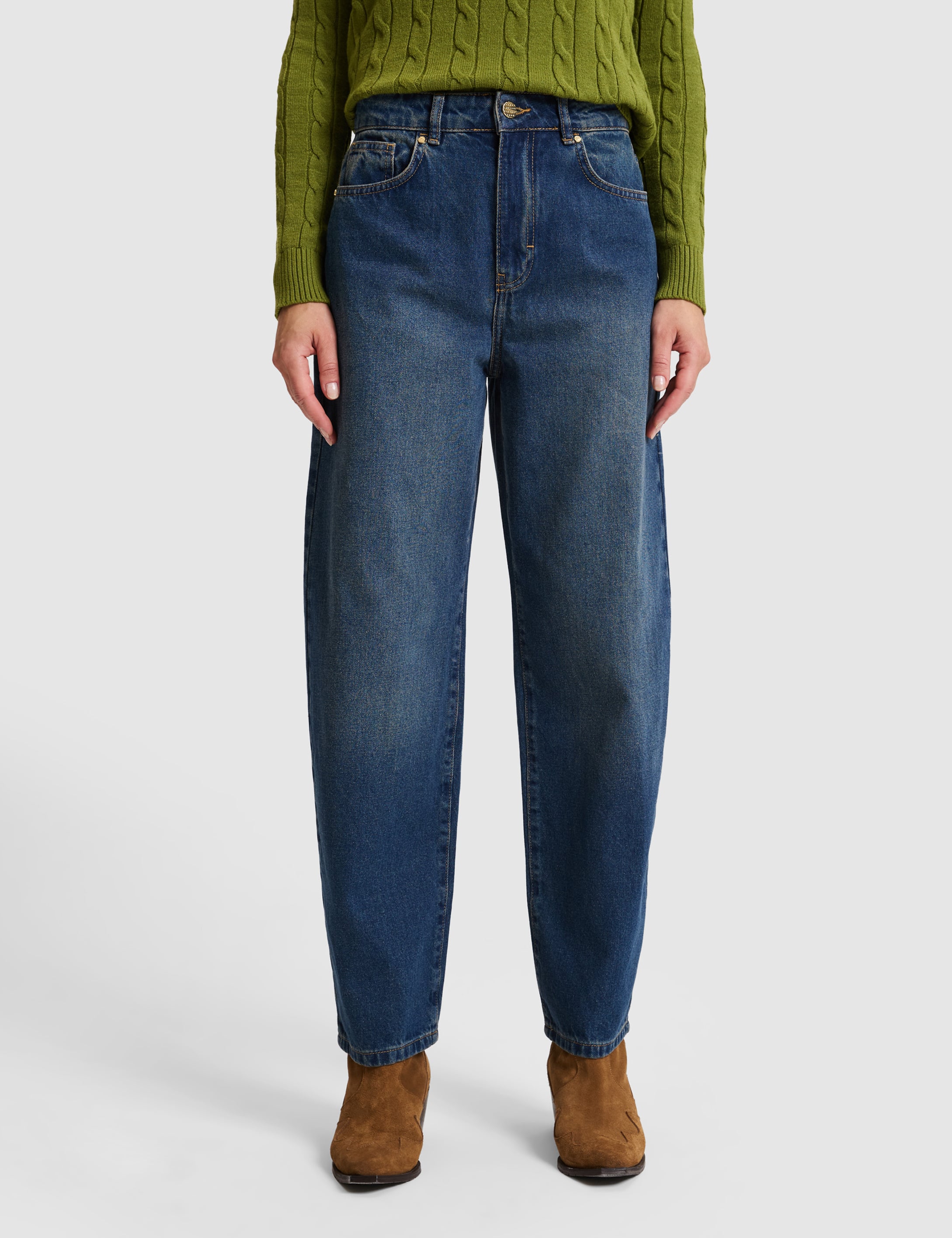 İndigo BARREL FIT Jean Pantolon - Image 2
