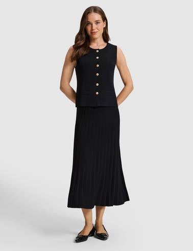 Siyah Slim Fit Triko Etek