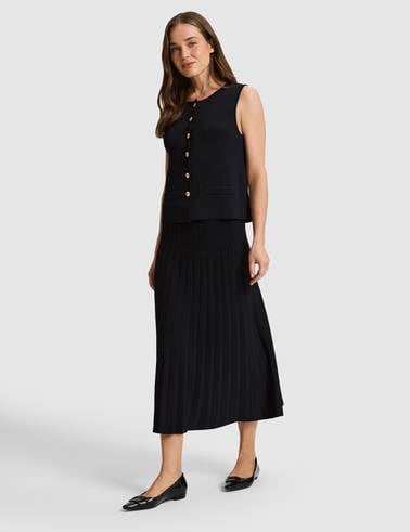 Siyah Slim Fit Triko Etek