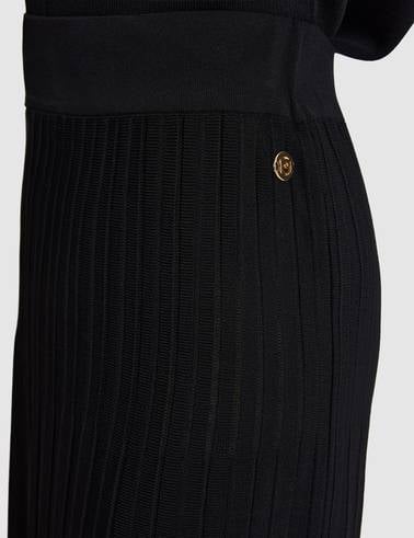 Siyah Slim Fit Triko Etek