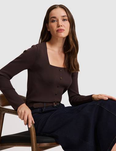 Kahverengi Slim Fit Kazak
