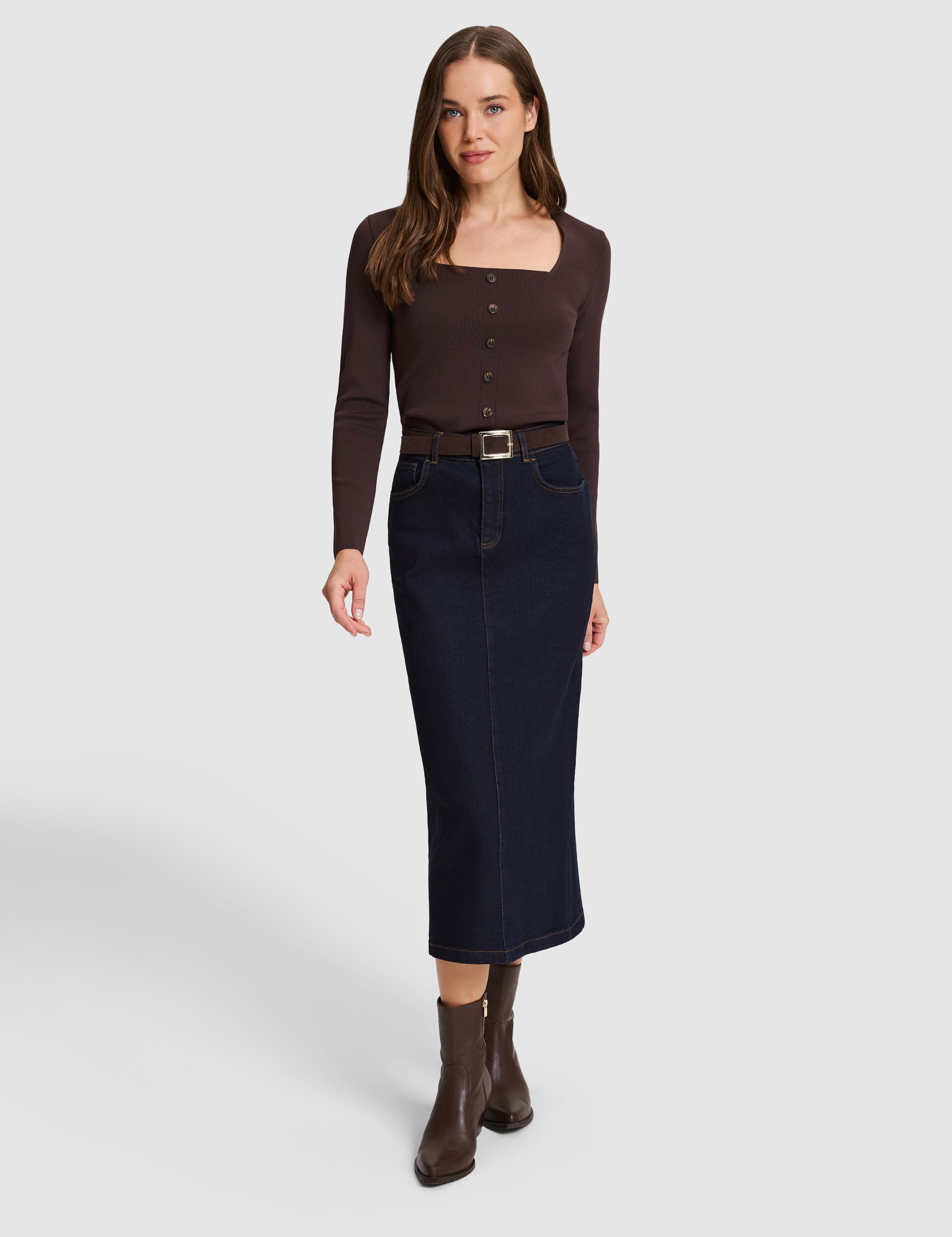 Kahverengi Slim Fit Kazak - Image 5