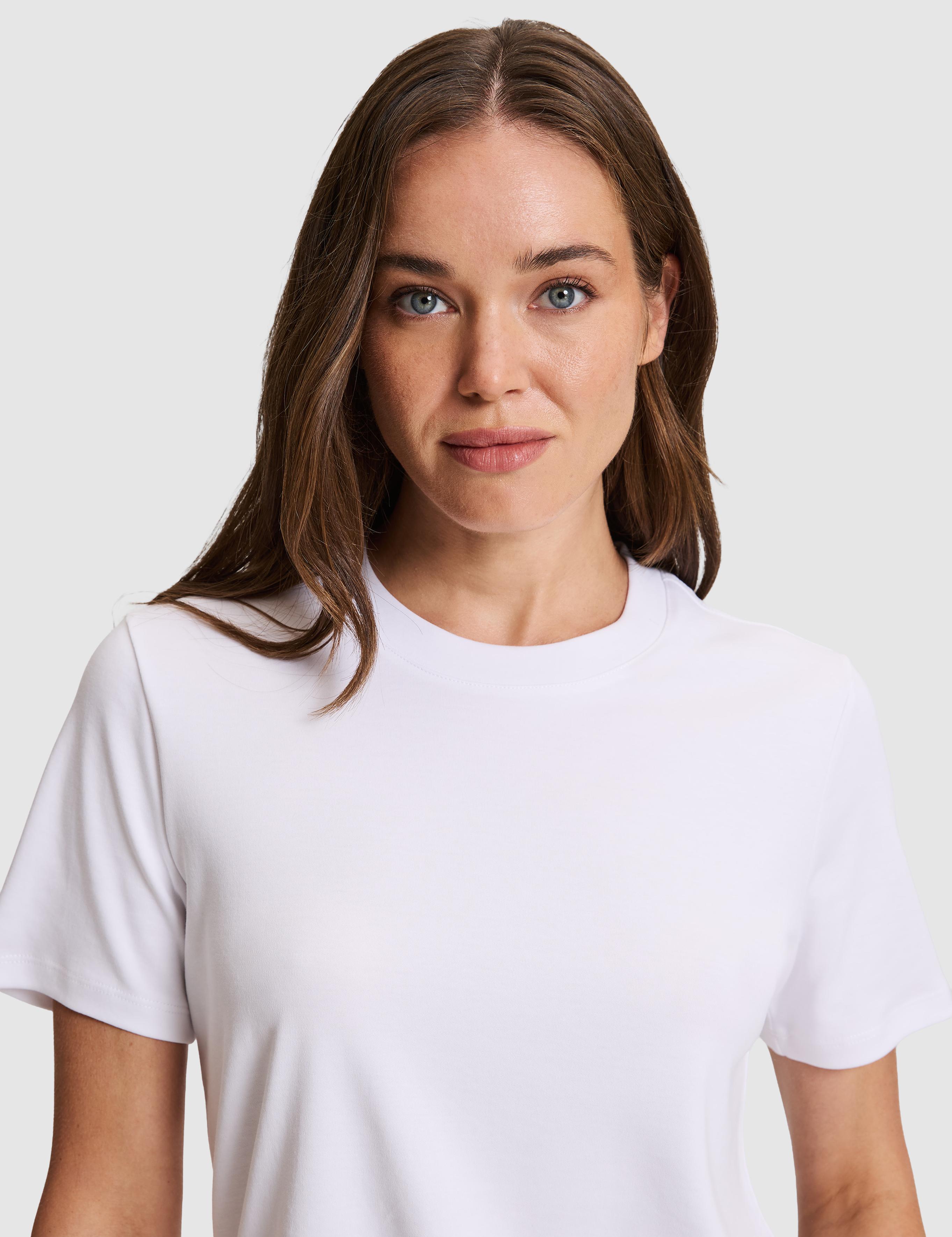 Beyaz Regular Fit Bisiklet Yaka Basic Tişört