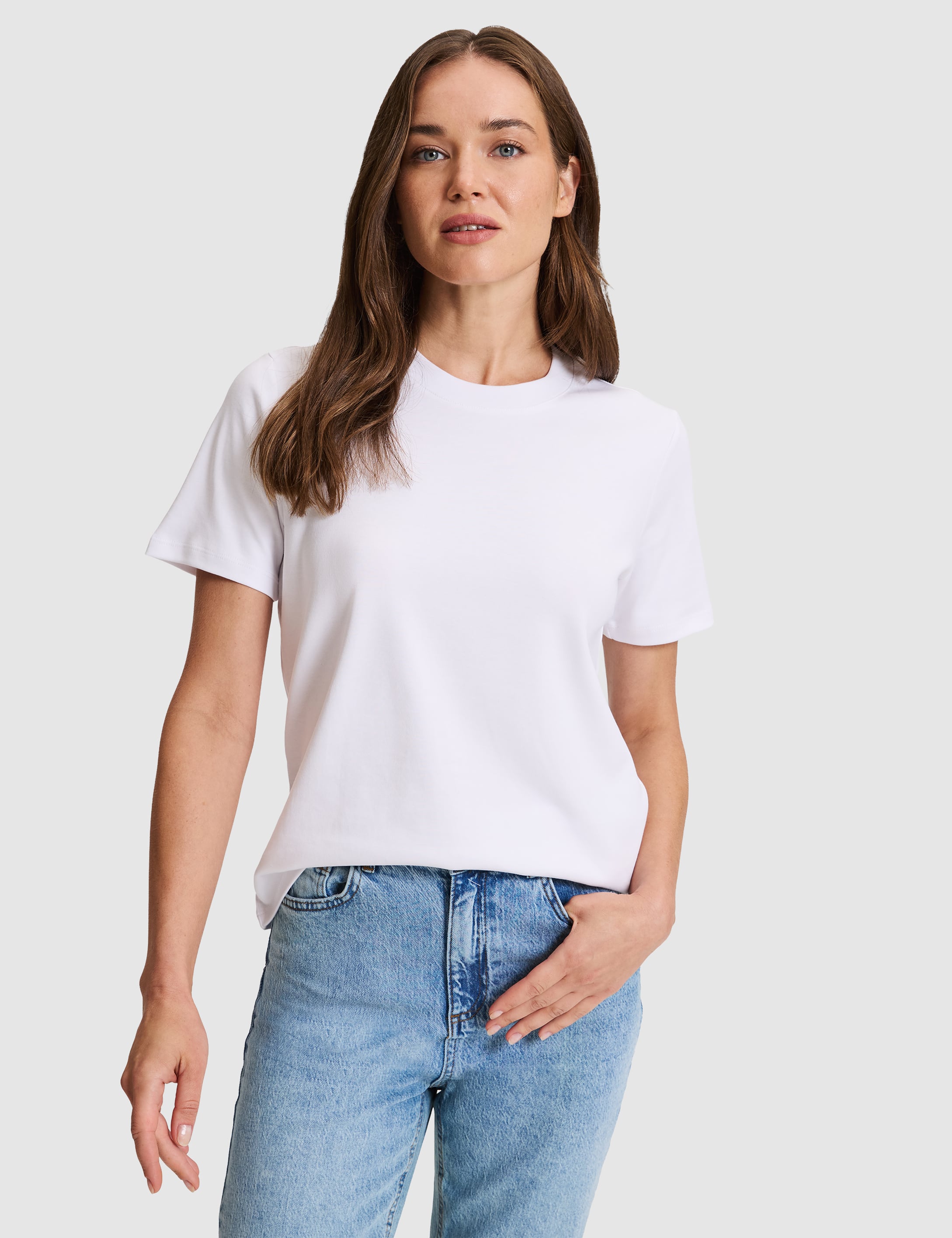Beyaz Regular Fit Basic Tişört