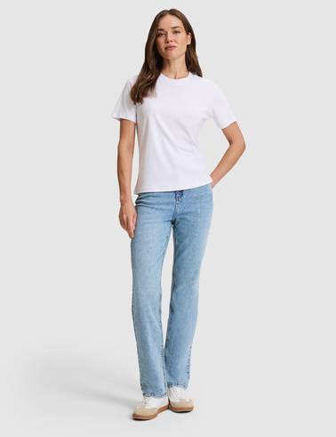 Beyaz Regular Fit Basic Tişört