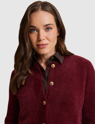 Bordo Crop Top Triko Hırka