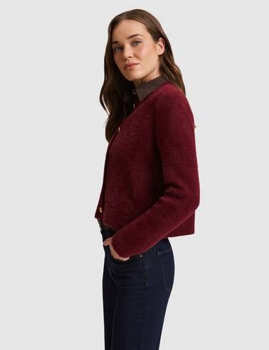 Bordo Crop Top Triko Hırka