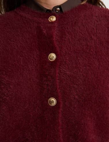 Bordo Crop Top Triko Hırka