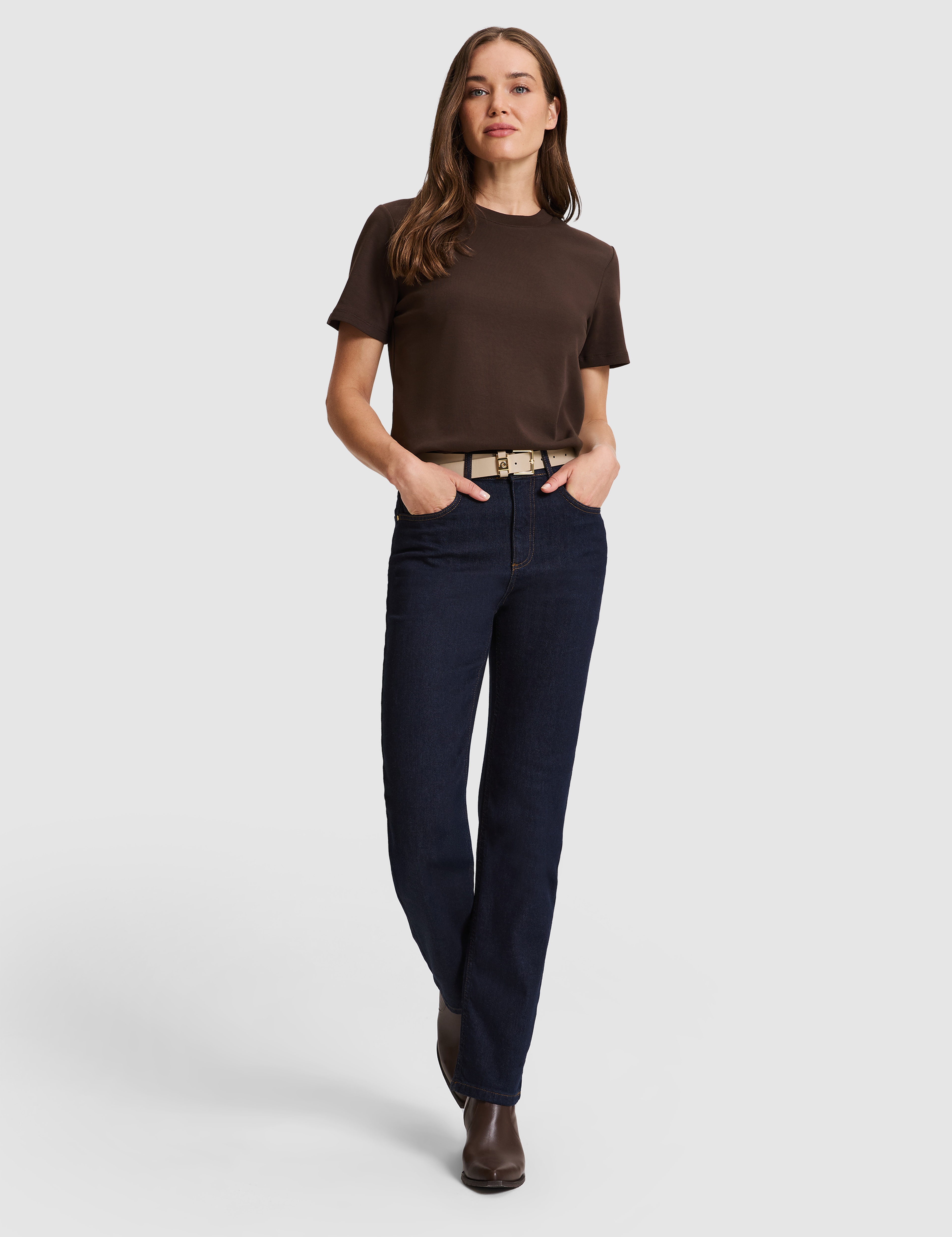 Kahverengi Regular Fit Basic Tişört - Image 4