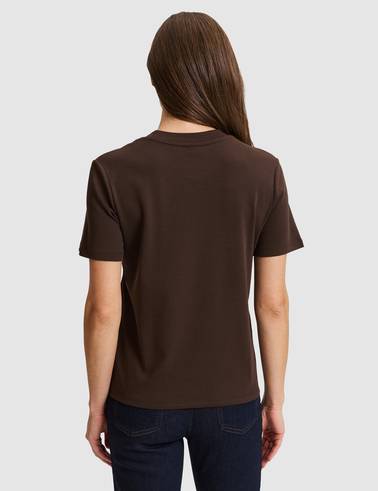 Kahverengi Regular Fit Basic Tişört