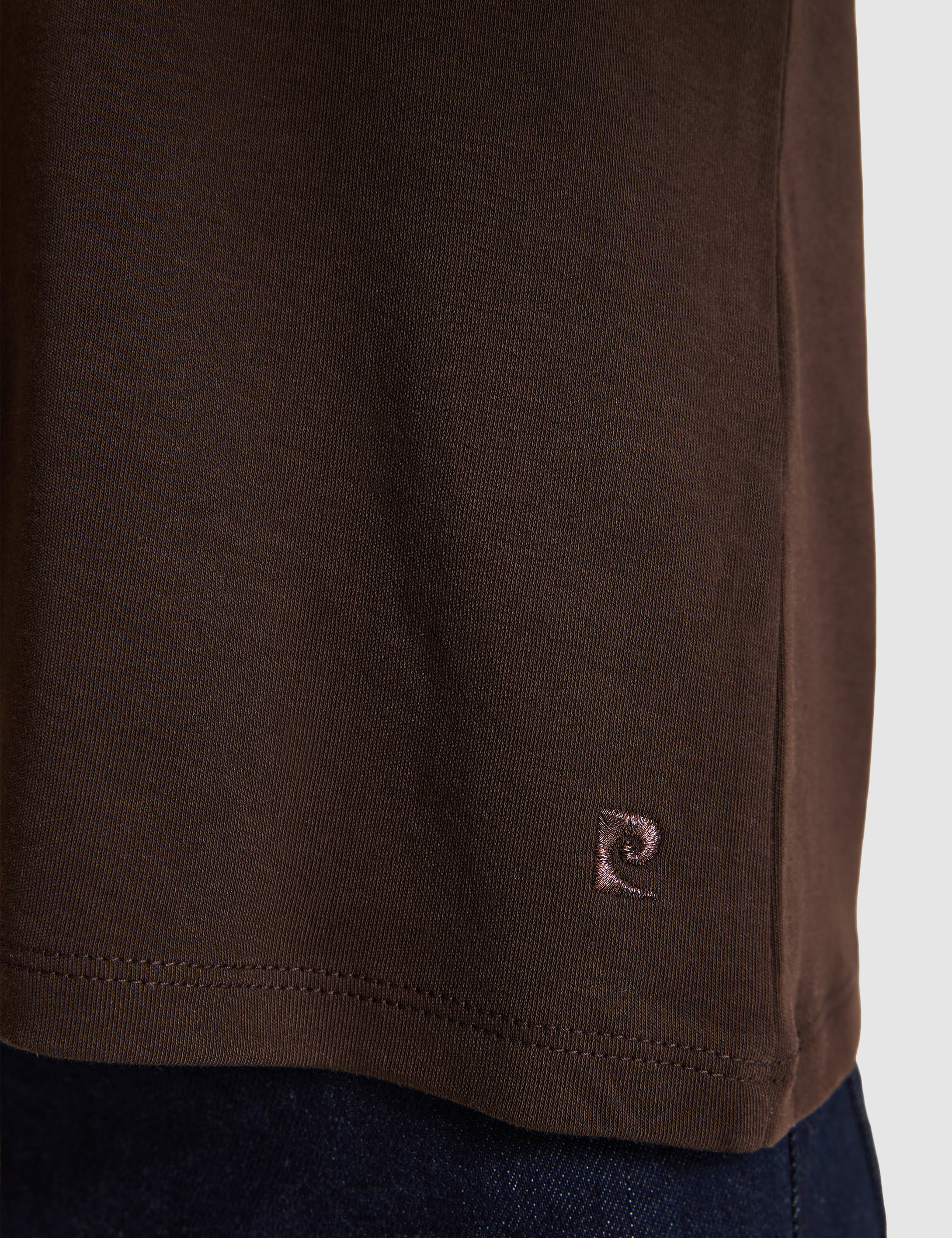 Kahverengi Regular Fit Bisiklet Yaka Basic Tişört - 50331306023
