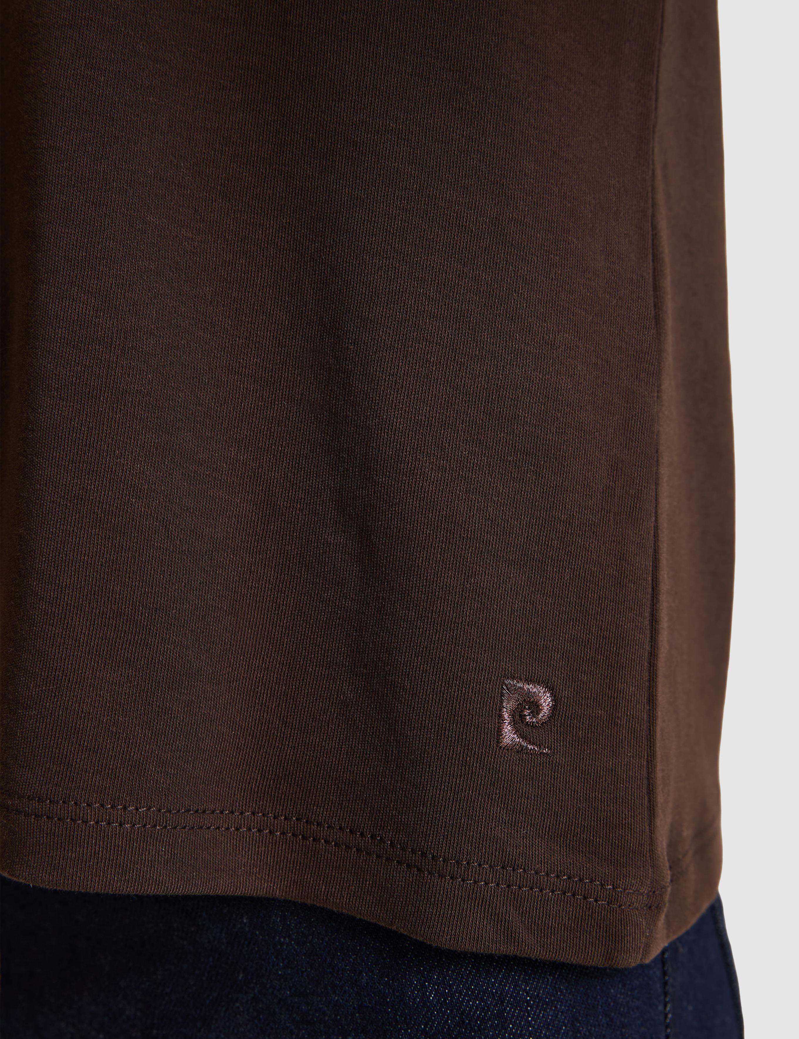 Kahverengi Regular Fit Bisiklet Yaka Basic Tişört