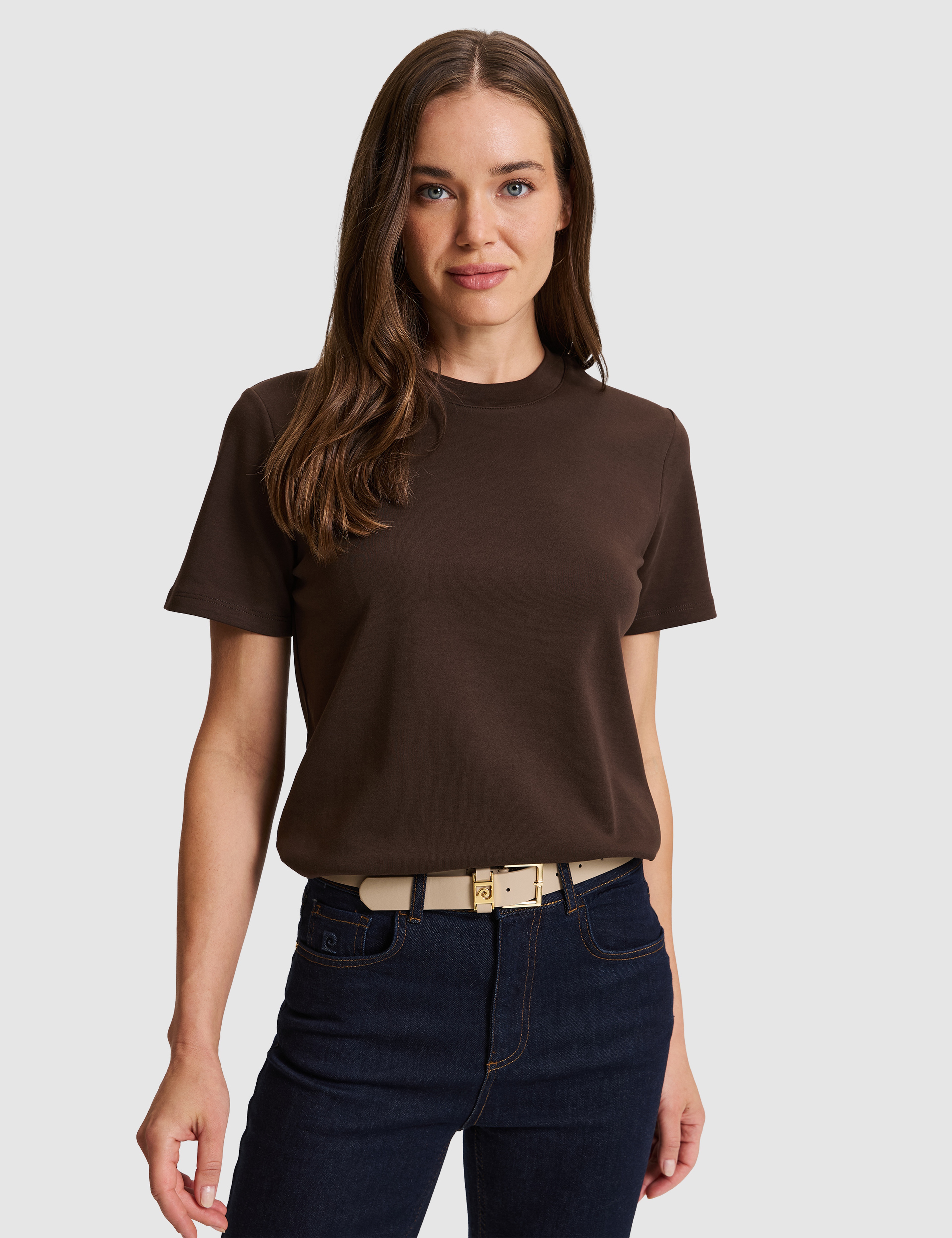 Kahverengi Regular Fit Basic Tişört