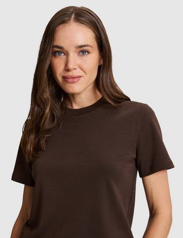Kahverengi Regular Fit Basic Tişört