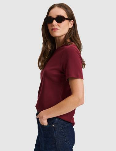 Bordo Regular Fit Basic Tişört