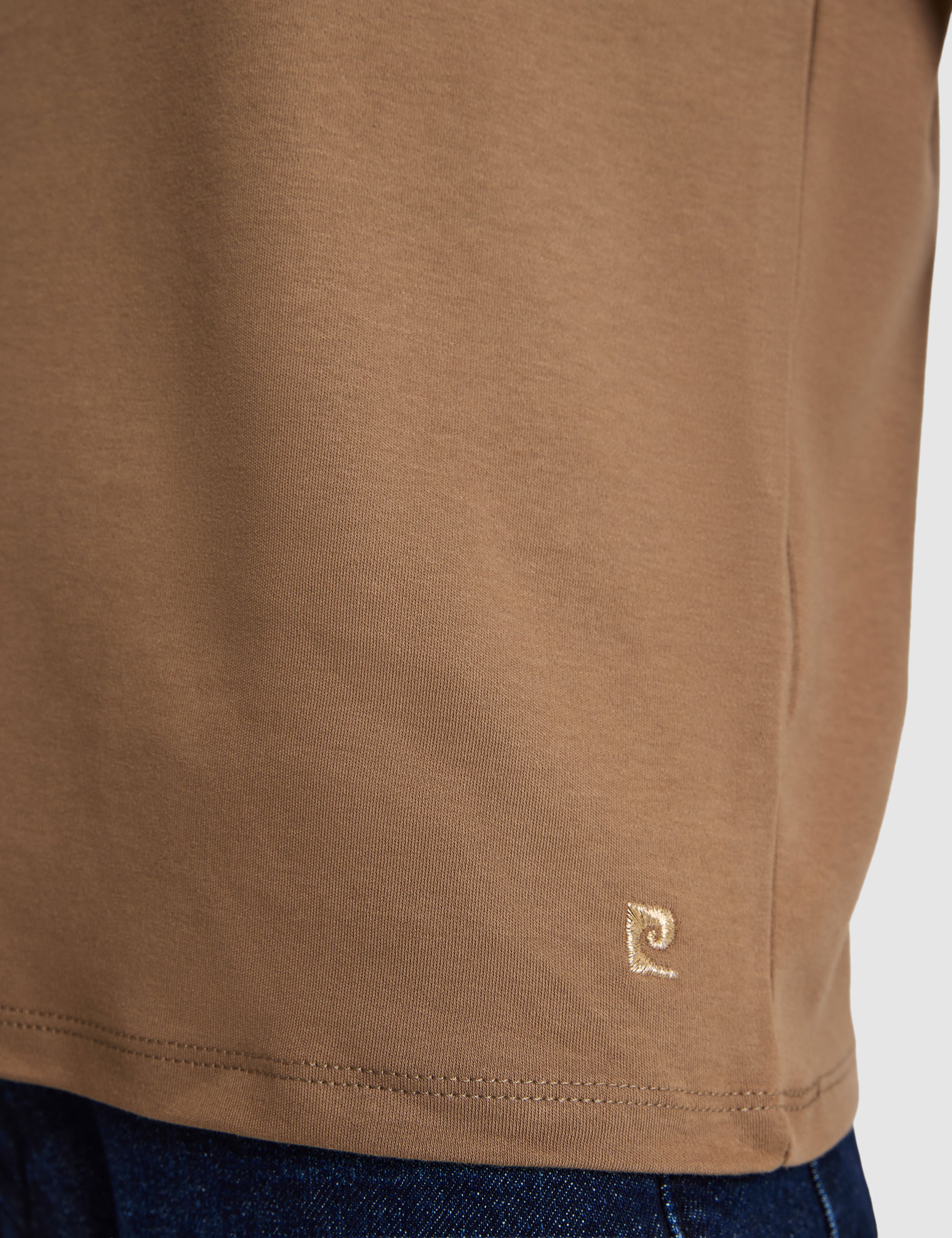 Kahverengi Regular Fit Bisiklet Yaka Basic Tişört