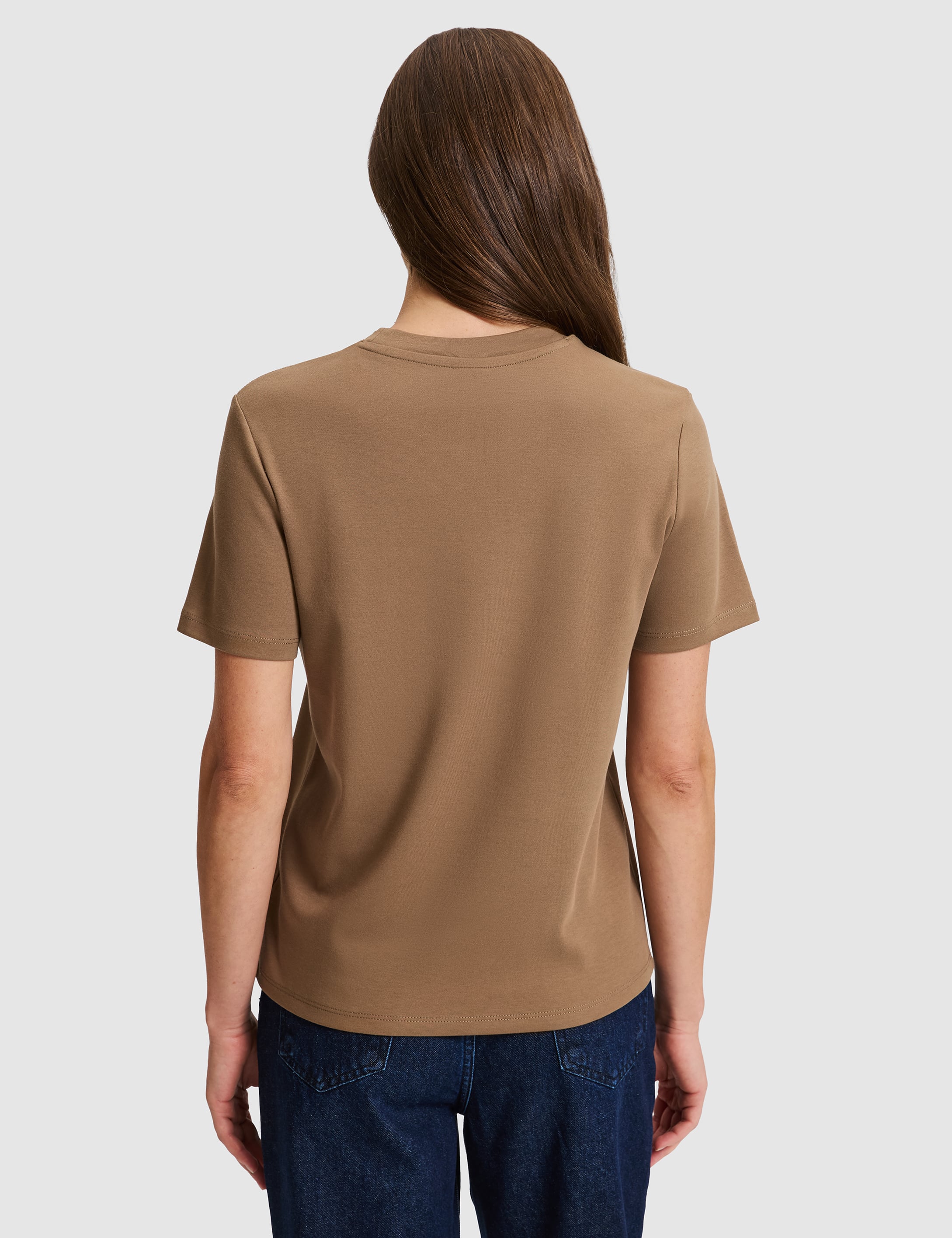 KAHVERENGİ Regular Fit Basic Tişört - Image 6