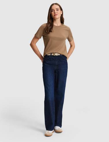 KAHVERENGİ Regular Fit Basic Tişört