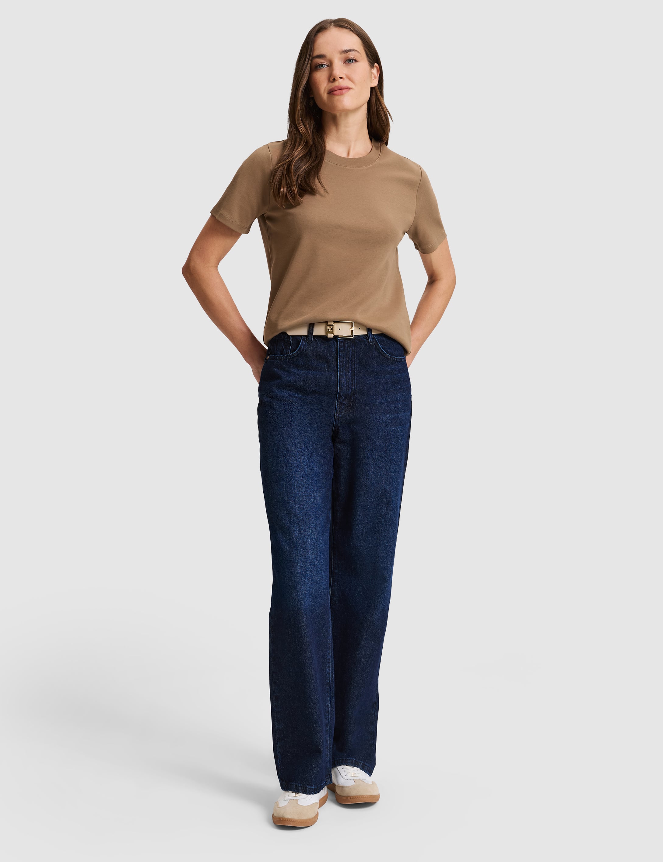 KAHVERENGİ Regular Fit Basic Tişört