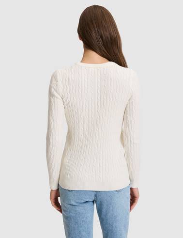 Ekru Slim Fit Basic Kazak