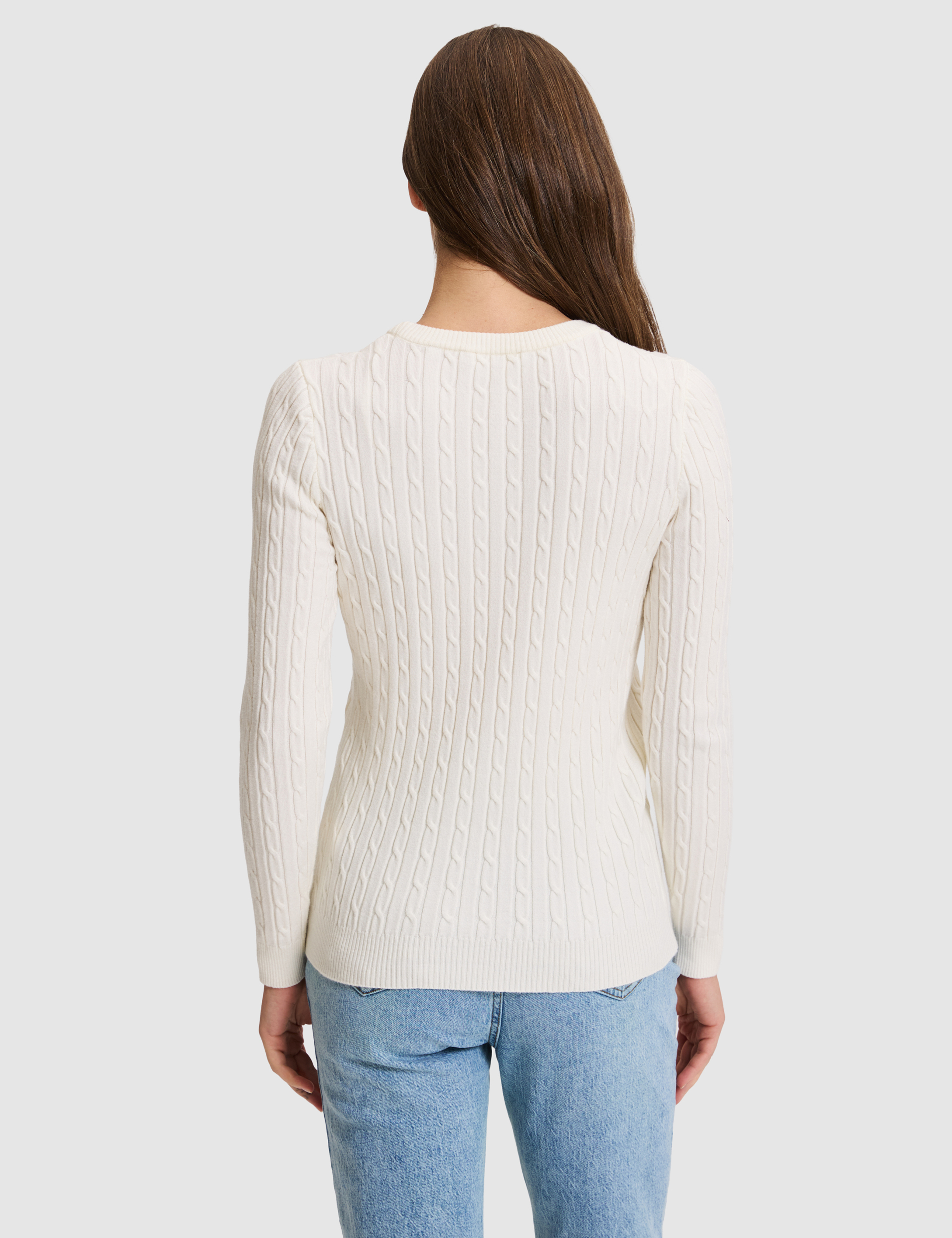 Ekru Slim Fit Basic Kazak - Image 5