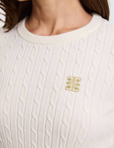 Ekru Slim Fit Basic Kazak