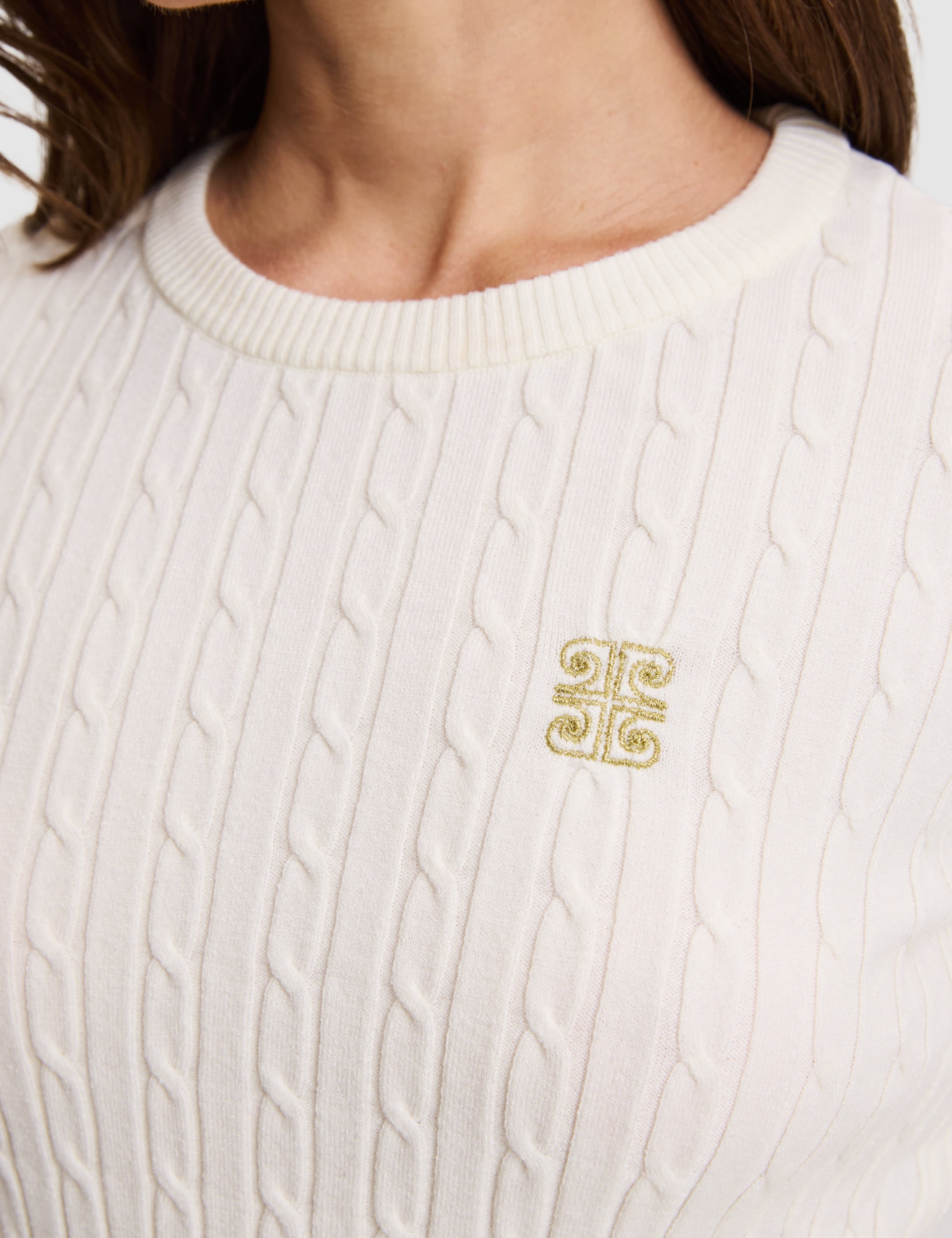 Ekru Slim Fit Basic Kazak - Image 6