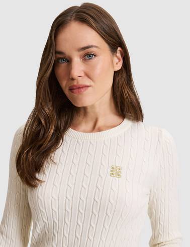 Ekru Slim Fit Basic Kazak