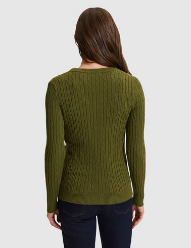 Haki Slim Fit Kazak
