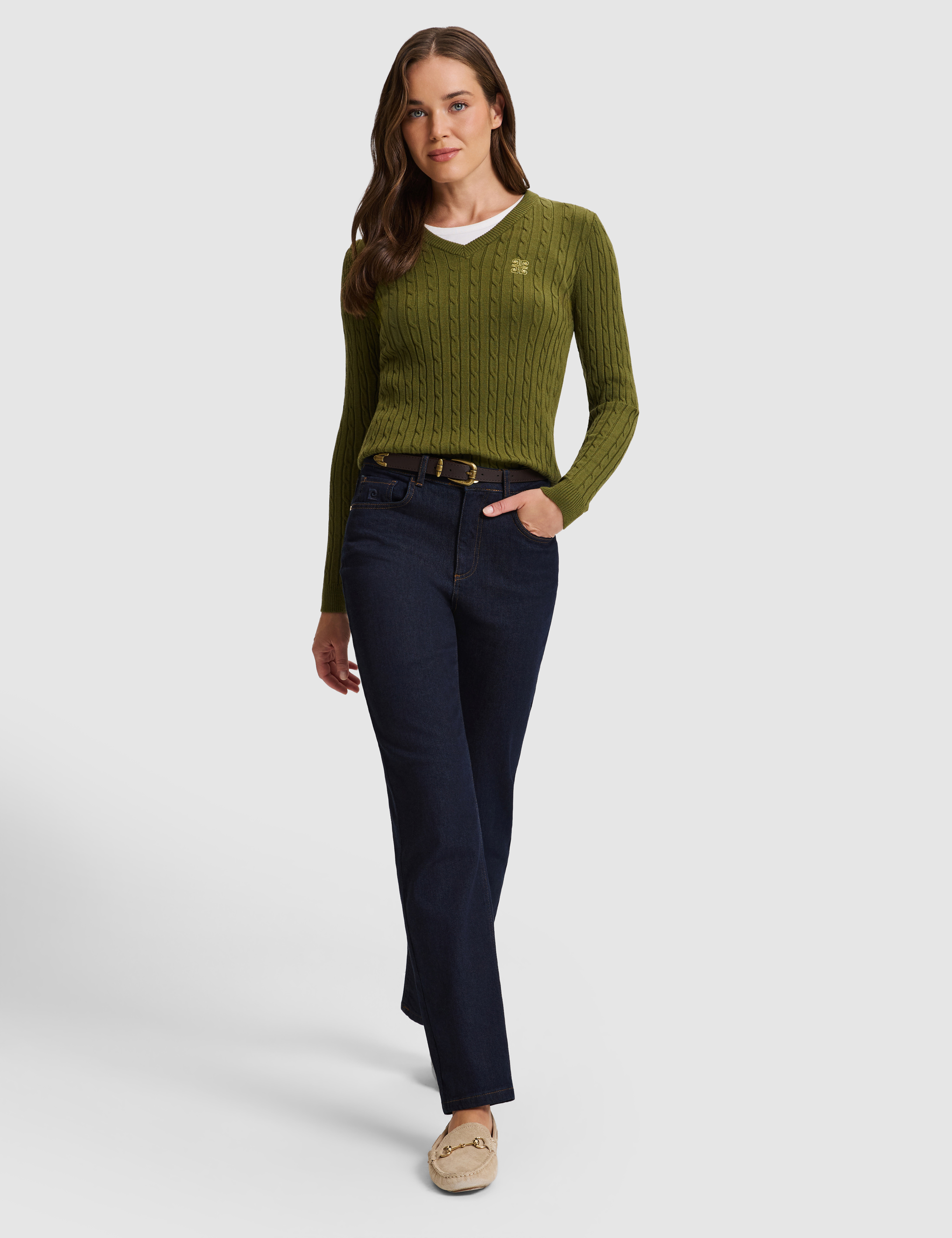 Haki Slim Fit Kazak - Image 5