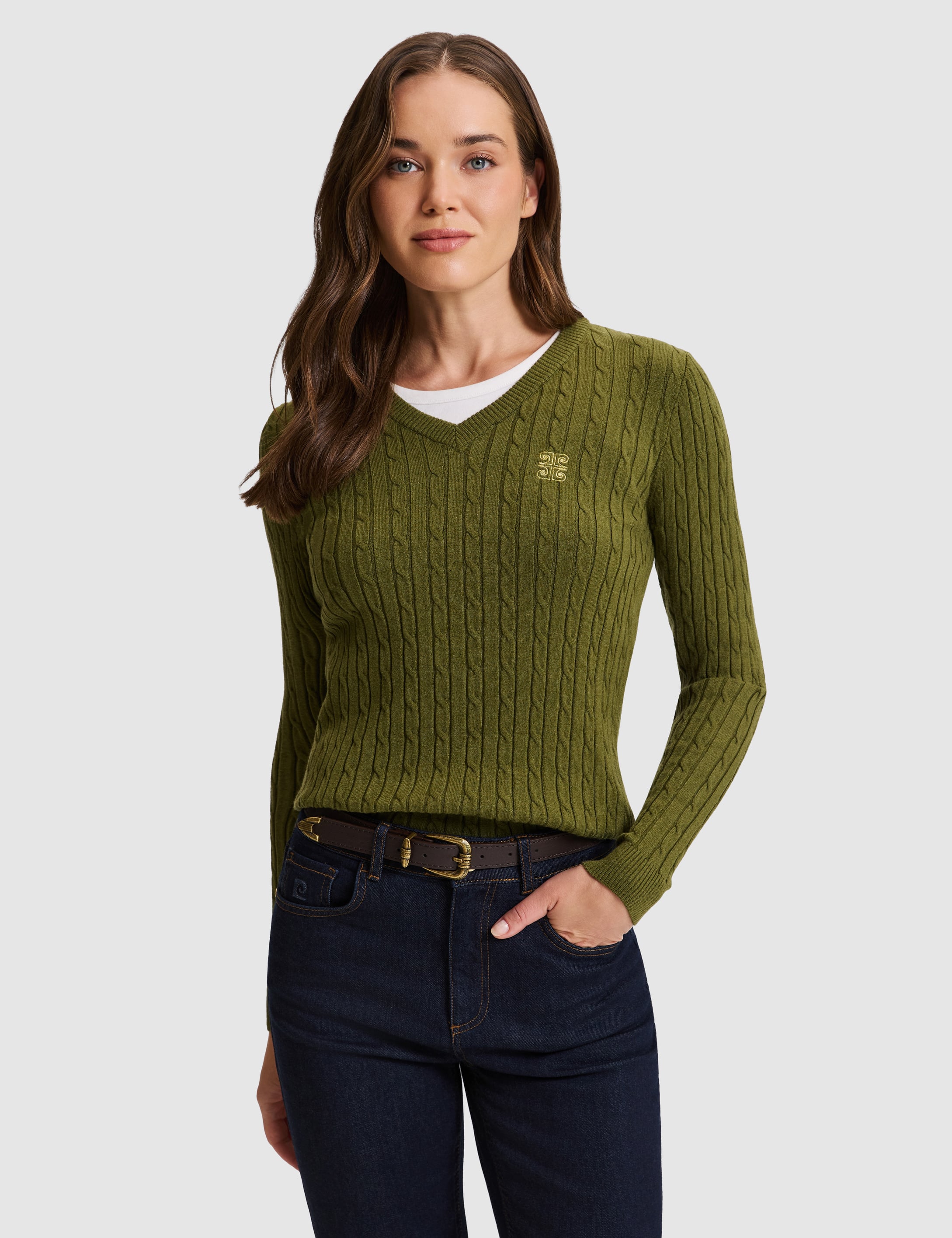 Haki Slim Fit Kazak - Image 2