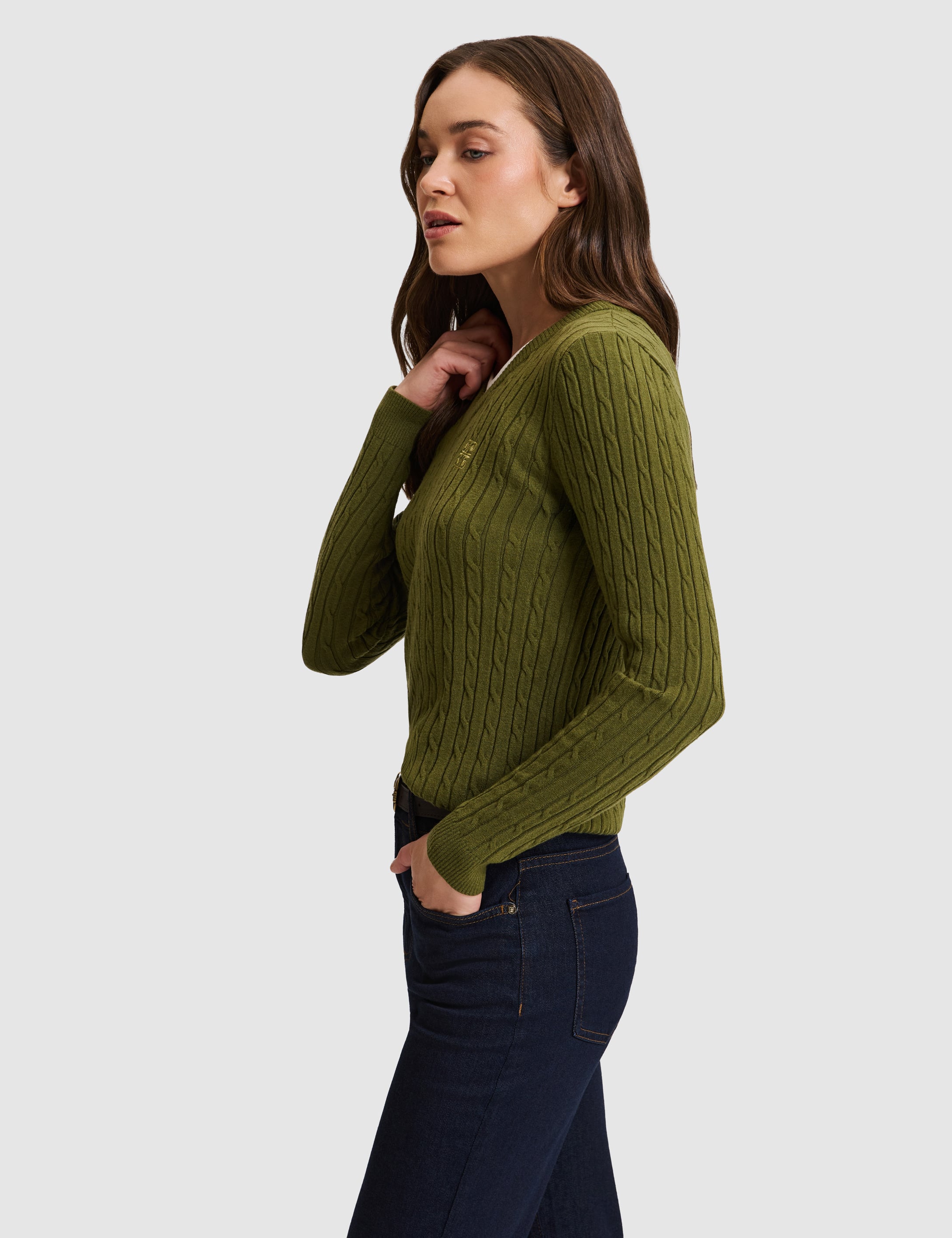 Haki Slim Fit Kazak - Image 4