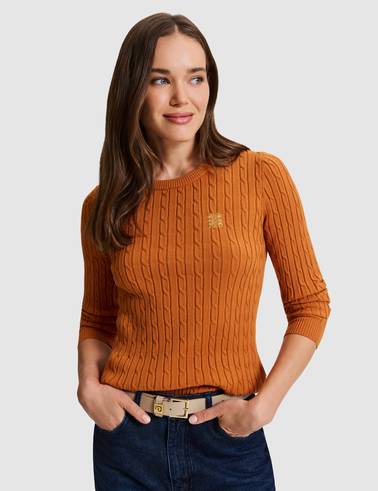 Turuncu Slim Fit Basic Kazak