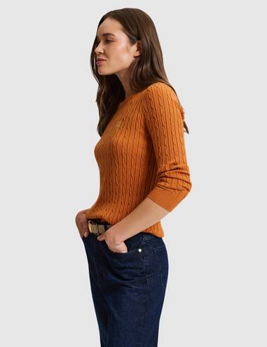 Turuncu Slim Fit Basic Kazak