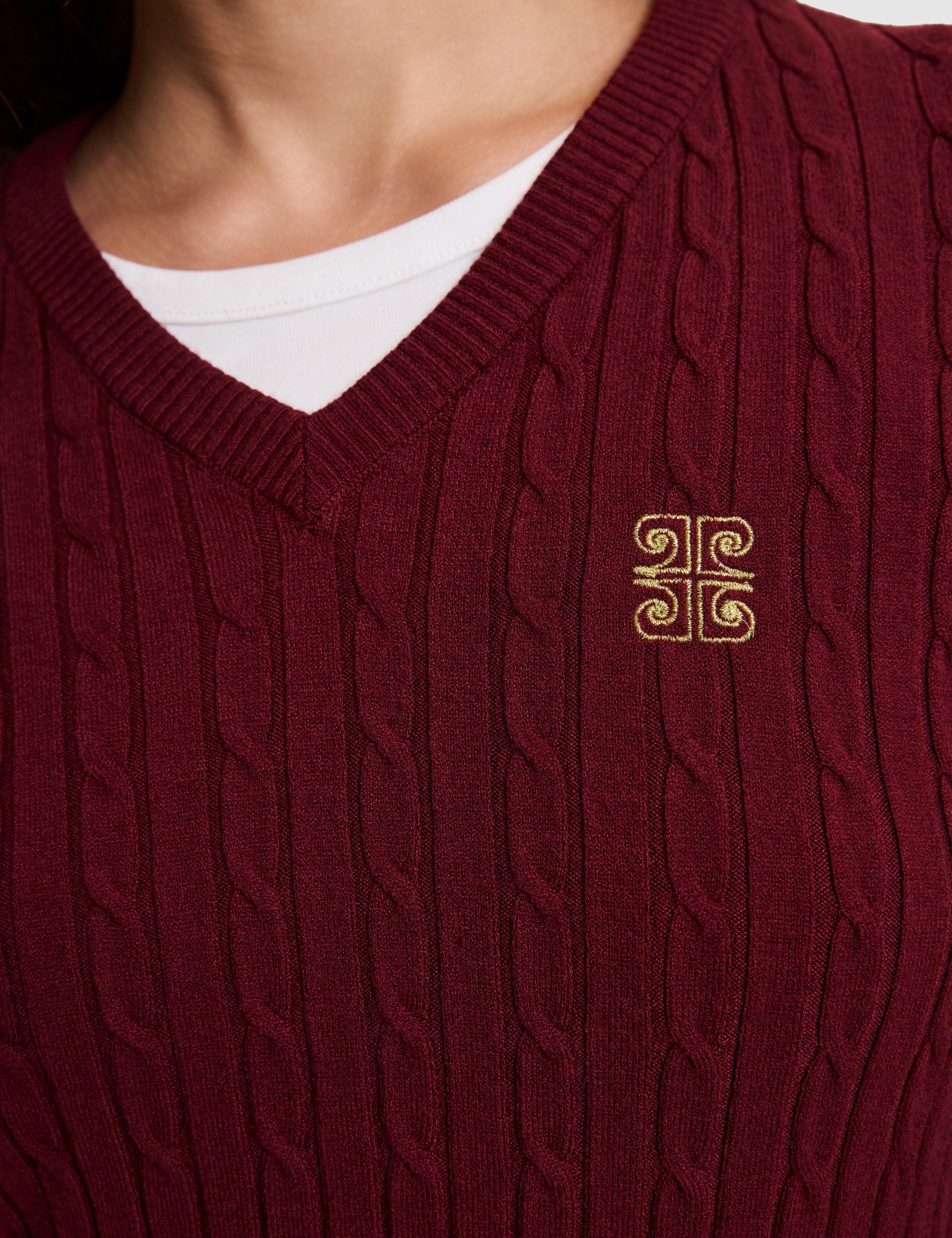Bordo Slim Fit Kazak - Image 6
