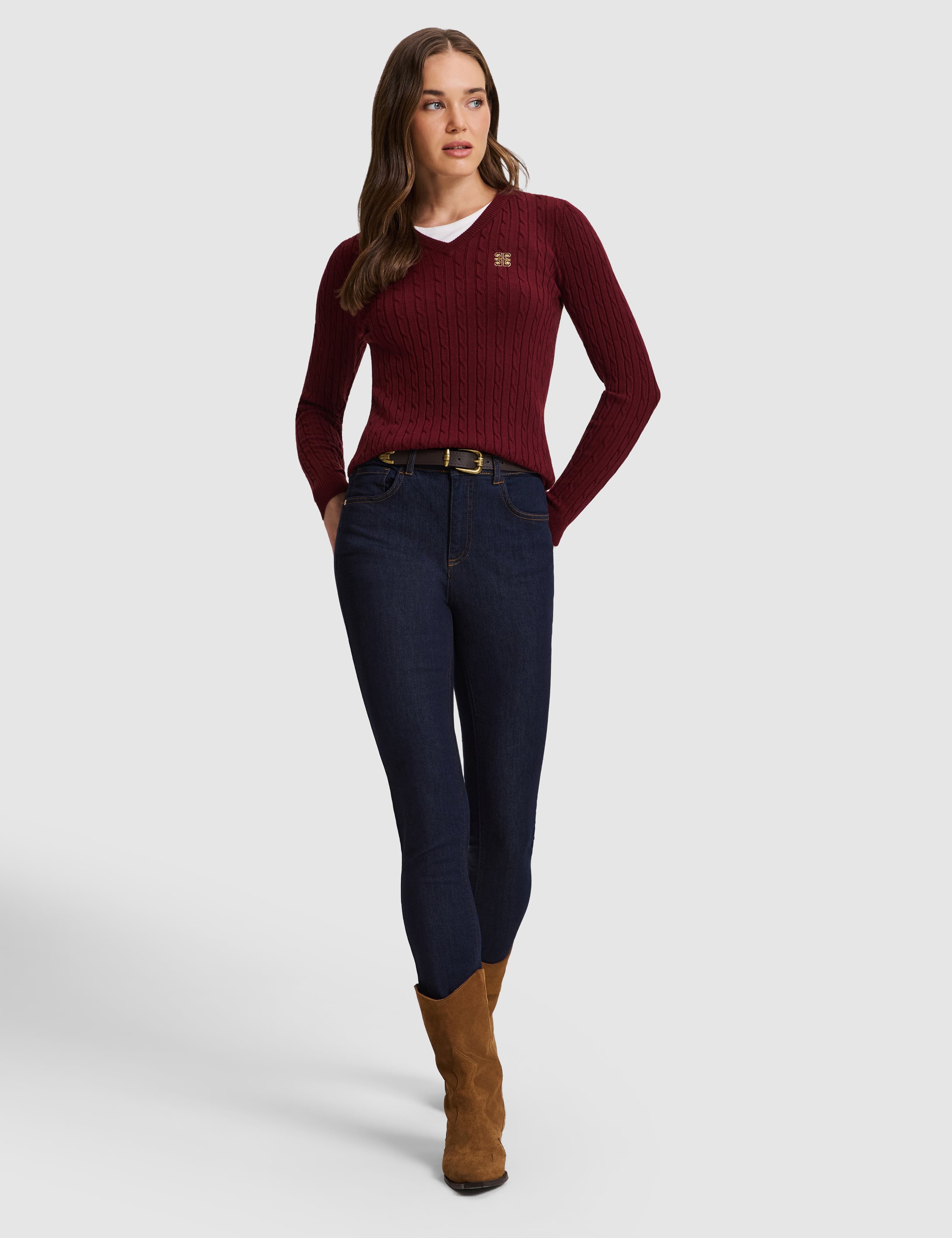 Bordo Slim Fit Kazak