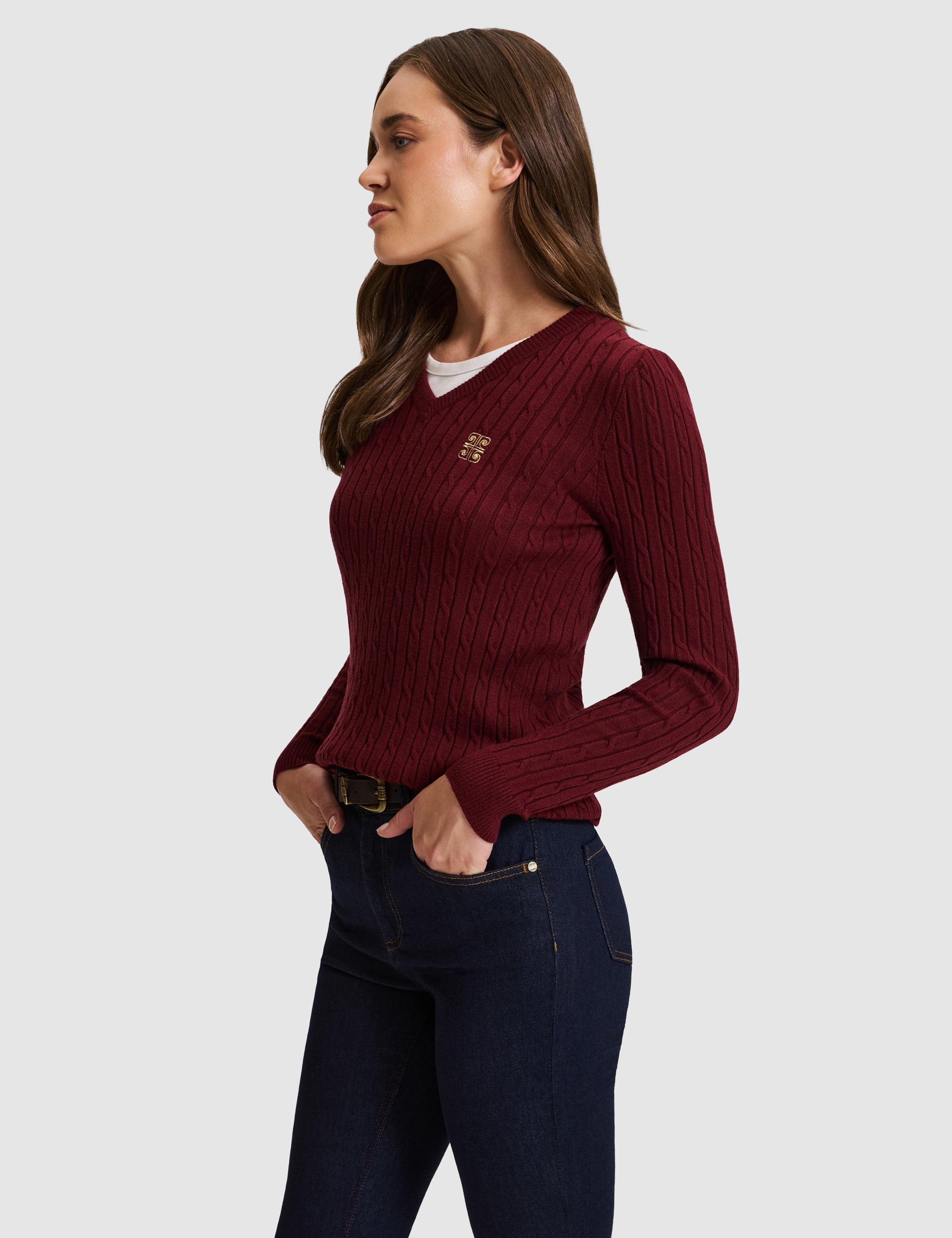 Bordo Slim Fit Kazak